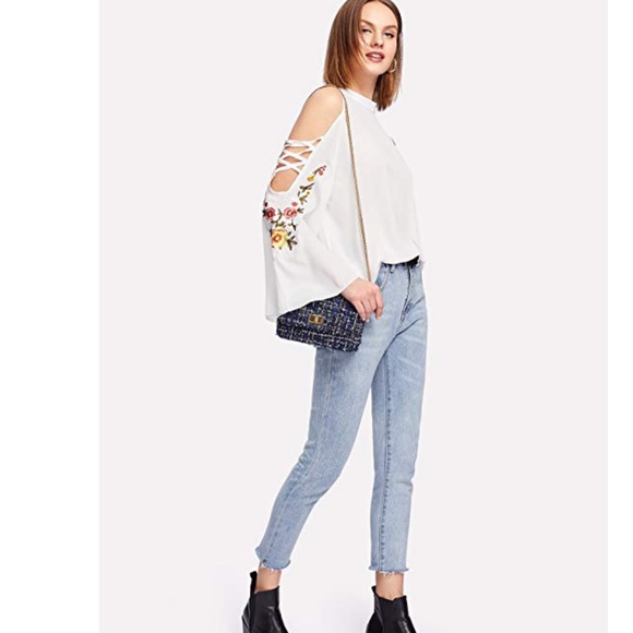 AMELIA | Bell Sleeve Floral Embroidered Blouse | - Picture 4 of 5